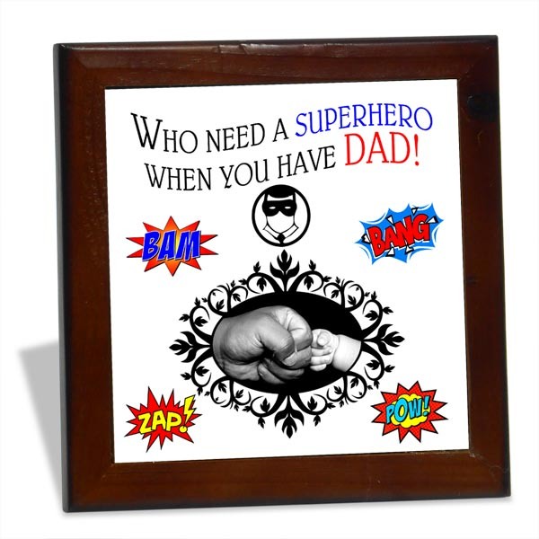 Superhero Dad personalized Tile Frame